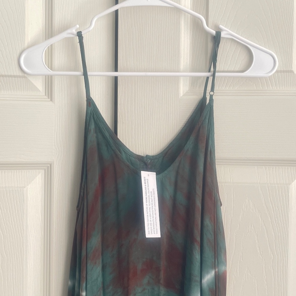 Young Fabulous & Broke Teal and Brown Tie-Dye Maxi Dress - Picture 8 of 16